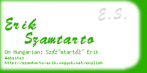 erik szamtarto business card